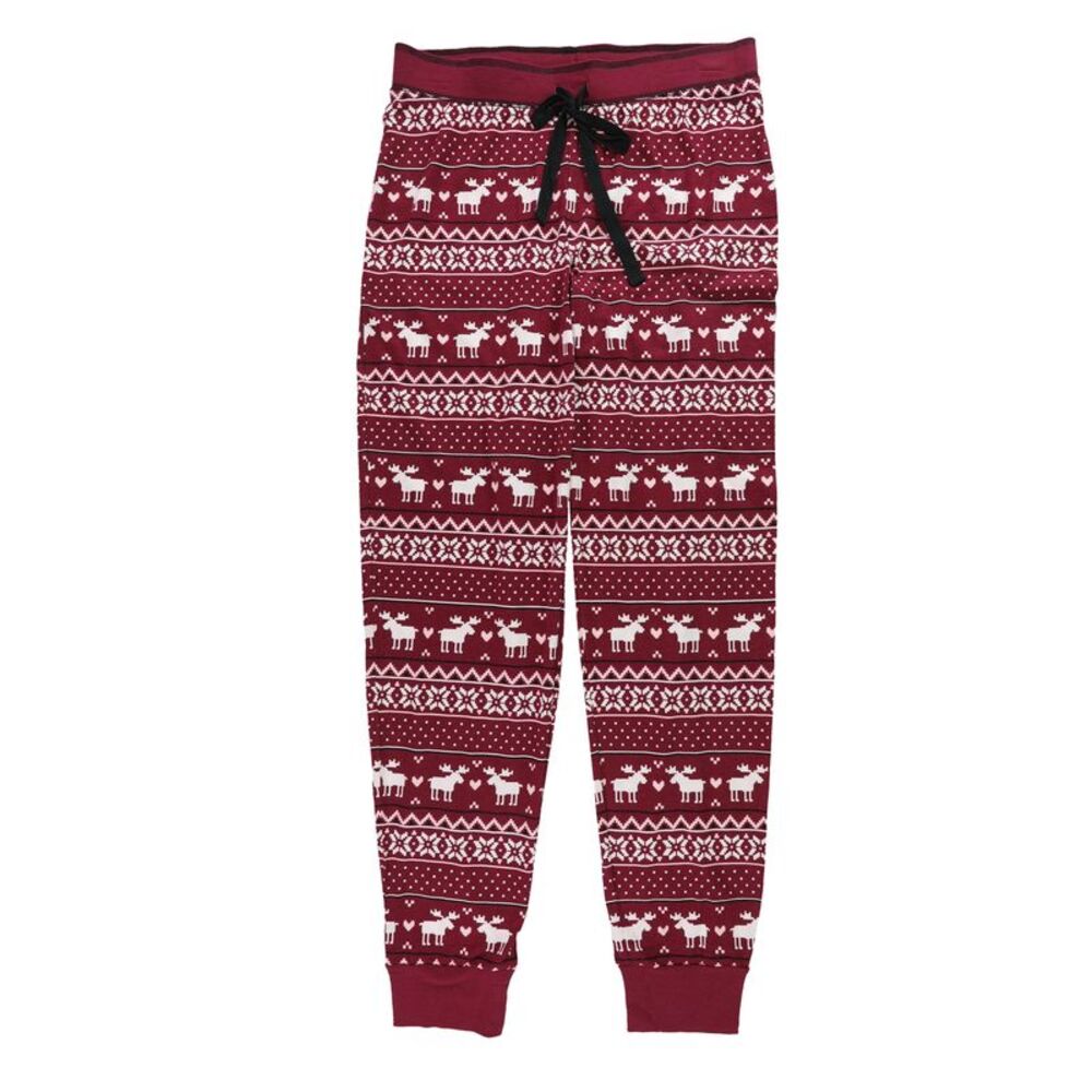 P.J. Salvage Womens Fair Isle Moose Pajama Jogger Pants, NWT